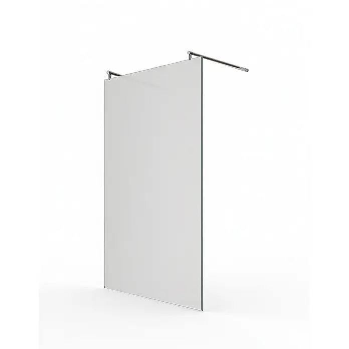 Glaszentrum Hagen Duschwand Glaszentrum Hagen LoLa 158x200 cm Walk in Duschwand Satin - Eloxiert, Weiß - Milchglas-Duschwand mit Chrom-Stabilisierungsstange.