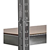 Schulte Schwerlastregal (H x B x T: 180 x 130 x 45 cm, Traglast pro Boden: 150 kg, Anzahl Böden: 5 Stk., Stecken, Silber) | BAUHAUS
