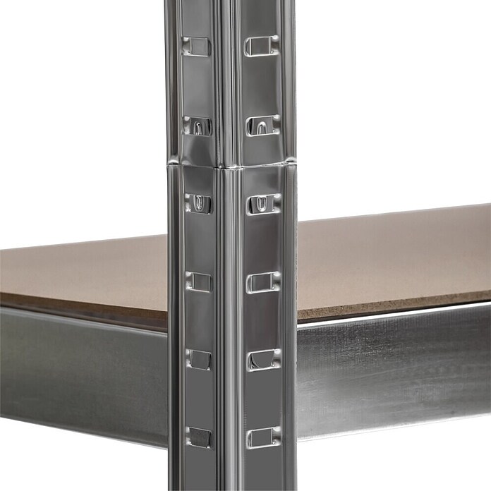 Schulte Schwerlastregal (H x B x T: 180 x 160 x 60 cm, Traglast pro Boden: 250 kg, Anzahl Böden: 4 Stk., Stecken, Silber) | BAUHAUS