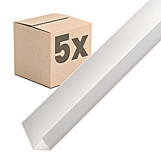 Protektor Kantenschutz für Trockenbau 5x 3741 Einfassprofil 200cm PVC für 12,5mm Gipskarton Weiß (Weiß)
