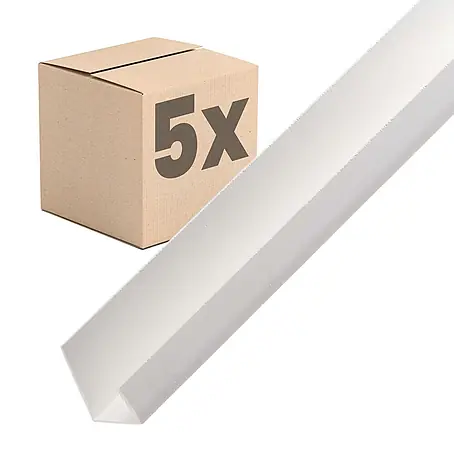 Protektor  Kantenschutz für Trockenbau 5x 3741 Einfassprofil 200cm PVC für 12,5mm Gipskarton Weiß