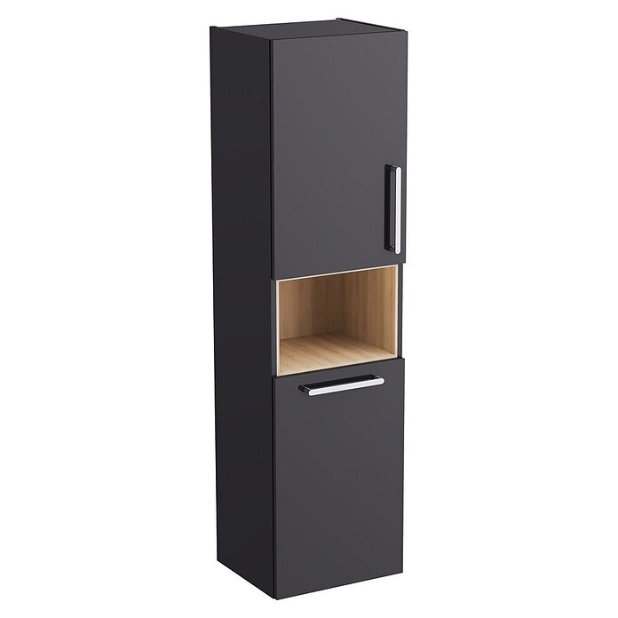 VitrA Bad-Hochschrank Root Flat (B x T x H: 42 x 36 x 155 cm, Anthrazit, DIN Anschlag: Rechts) | BAUHAUS