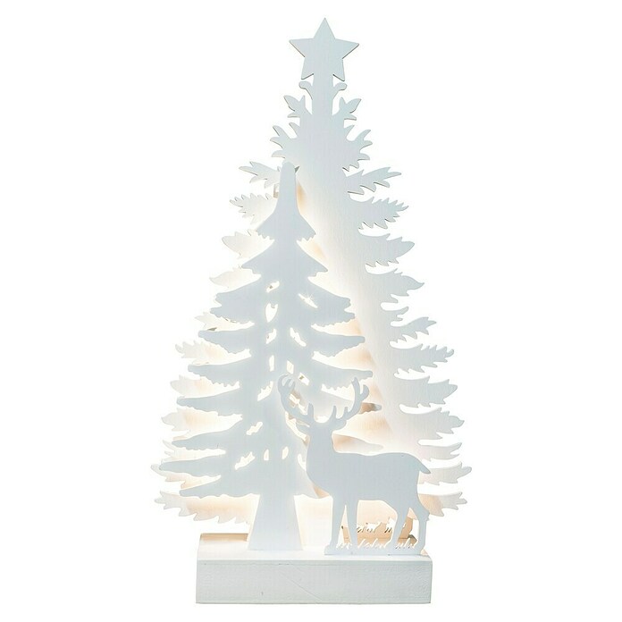 Tween Light Luz de Navidad LED Abetos y renos (0,06 W, Blanco, 21 x 7 x 35 cm, Funciona con pilas)