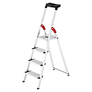 Hailo Stehleiter XXL (Anzahl Tritte: 4 Stk., Arbeitshöhe: 2,6 m, Belastbarkeit: 150 kg, Aluminium)