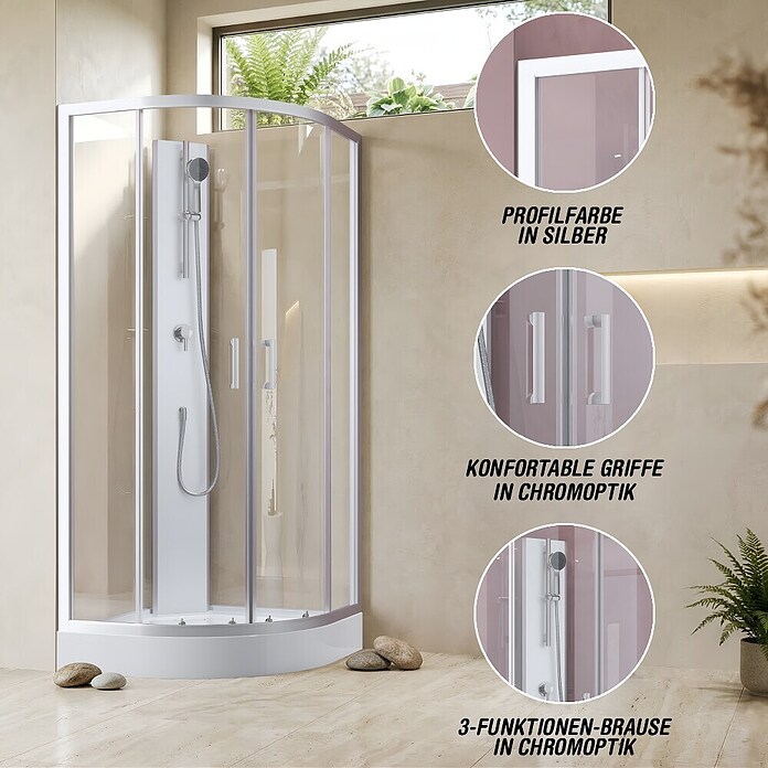 GEO Komplettdusche Alicante (Silber) | BAUHAUS