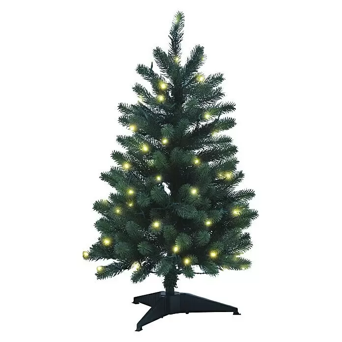 Xenotec Künstlicher Weihnachtsbaum - Höhe: 85 cm, Grün, LED-Beleuchtung - Vorderansicht
