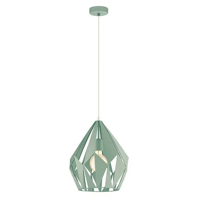 Eglo Pendelleuchte Carlton-P - Höhe: 150 cm - Elegante Pendelleuchte in Mintgrün mit modernem, geometrischem Design. Ideal für stilvolle Akzente in jedem Raum.