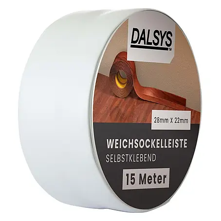 Dalsys  Weichsockelleiste 5m Weichsockelleiste selbstklebend Grau