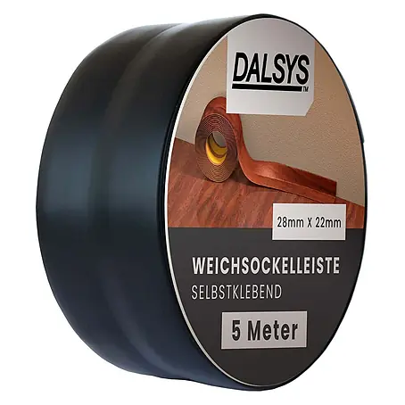 Dalsys  Weichsockelleiste 5m Weichsockelleiste selbstklebend Schwarz