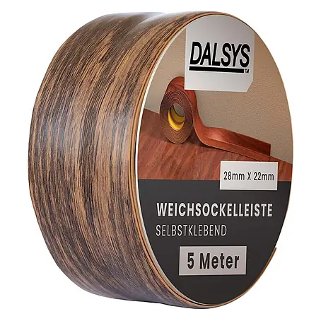 Dalsys  Weichsockelleiste 5m Weichsockelleiste selbstklebend Kastanie