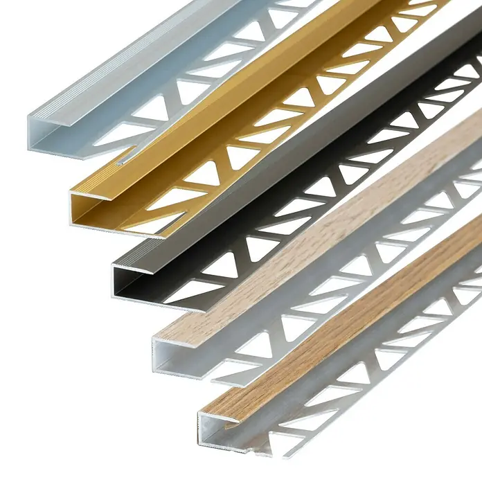 Dalsys Abschlussleiste 100cm Abschlussprofil Land-Eiche -  - Sortiment U-förmiger Fliesenprofile in Silber, Gold, Schwarz und Holzoptik, mit gelochten Schenkeln zur sicheren Verankerung.