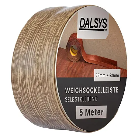 Dalsys  Weichsockelleiste 5m Weichsockelleiste selbstklebend Dunkle Eiche