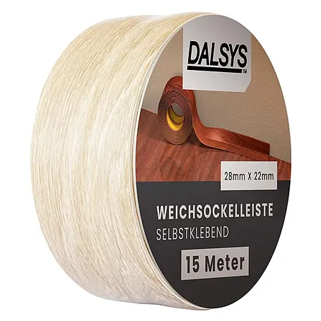 Dalsys  Weichsockelleiste 15m Weichsockelleiste selbstklebend Eiche hell