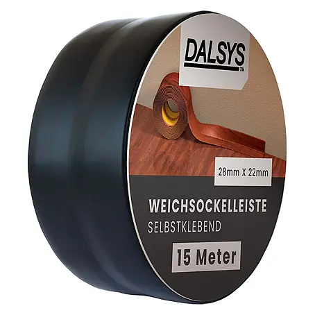 Dalsys  Weichsockelleiste 15m Weichsockelleiste selbstklebend Schwarz