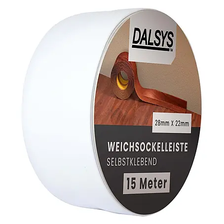 Dalsys  Weichsockelleiste 15m Weichsockelleiste selbstklebend Weiß