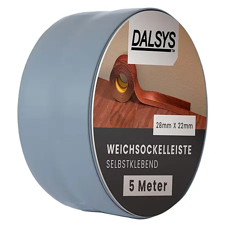 Dalsys  Weichsockelleiste 5m Weichsockelleiste selbstklebend Dunkelgrau