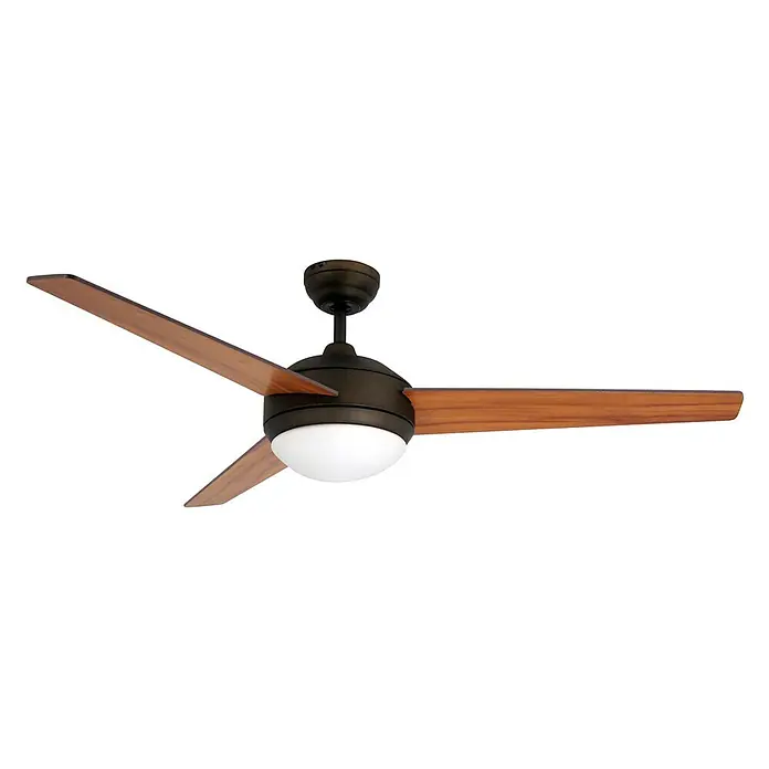 Vam Deckenventilator VEGALIGHT bronze 102 cm - Bronze, 1.020 mm, 46 W - Deckenventilator mit drei Holzoptik-Flügeln, dunkelbraunem Gehäuse und matter Lichtkuppel.