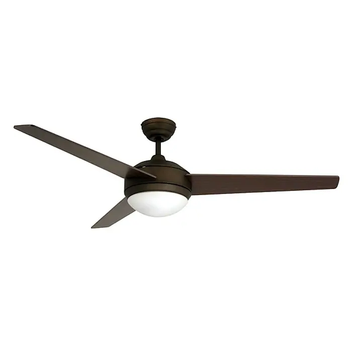 Vam Deckenventilator VEGALIGHT bronze 102 cm - Bronze, 1.020 mm, 46 W - Moderner Deckenventilator in Dunkelbronze mit drei Flügeln und integrierter weißer Glaskugel.