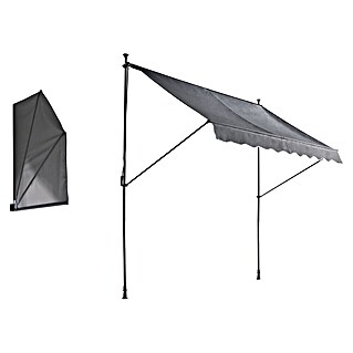 Sunfun Klemmmarkise / Senkrechtmarkise (Anthrazit, Breite: 2,5 m, Ausfall: 1,3 m)