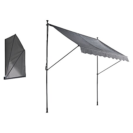 Sunfun Klemmmarkise / Senkrechtmarkise (Anthrazit, Breite: 2,5 m, Ausfall: 1,3 m)