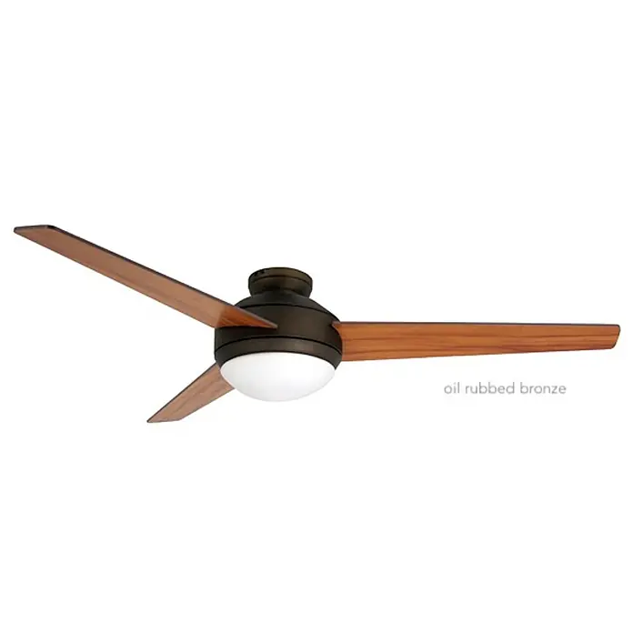 Vam Deckenventilator VEGA bronze 132 cm - Weiß Plywoodflügel weiß-Pinienholz, 1.320 mm, 46 W - Dreiflügeliger Deckenventilator aus ölgeriebener Bronze mit Holzblättern und integriertem Licht.
