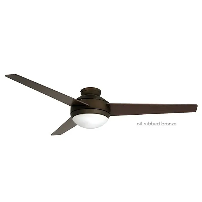Vam Deckenventilator VEGA bronze 132 cm - Weiß Plywoodflügel weiß-Pinienholz, 1.320 mm, 46 W - Ölgeriebener Bronze Deckenventilator mit drei Flügeln und integrierter matter weißer Leuchte.