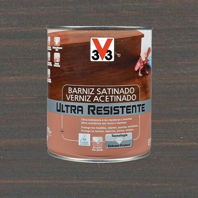 Barniz para madera Tinte al Agua (Sapelly, 750 ml, Satinado)