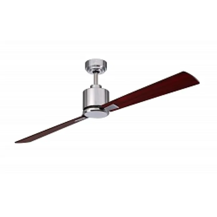Vam Deckenventilator Energiespar Deckenventilator FACTORY chrome 132 cm Teak-Rosenholz - TEAK-ROSENHOLZ, 1.320 mm, 31 W - Deckenventilator mit Chromgehäuse und zwei dunklen Holzflügeln.