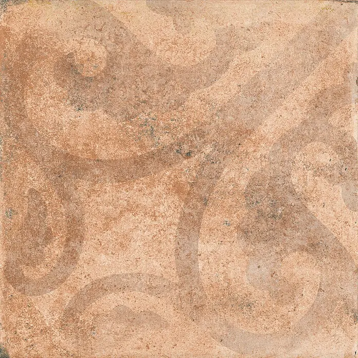 Feinsteinzeugfliese Heredad Greek avena - 24,8 x 24,8 cm, Cotto, Matt - Rustikale Terrakottafliese mit Used-Optik und dezenten Wirbelmustern.