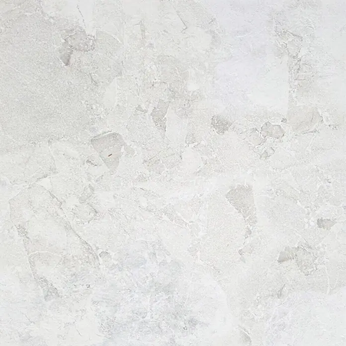 Feinsteinzeugfliese Monte - 60 x 60 cm, Bianco, Matt - Hellgraue marmorierte Oberfläche.