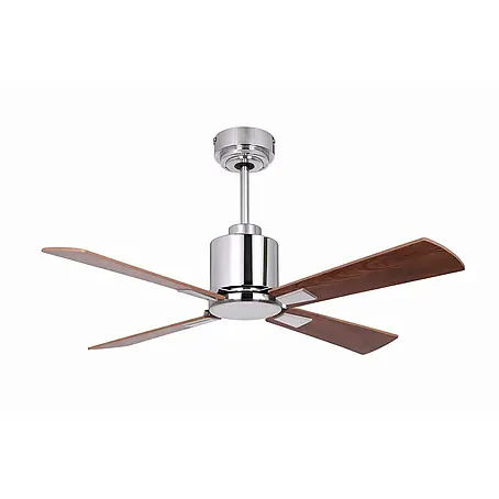 Vam  Deckenventilator Energiespar Deckenventilator FACTORY chrome 90 cm Teak-Rosenholz