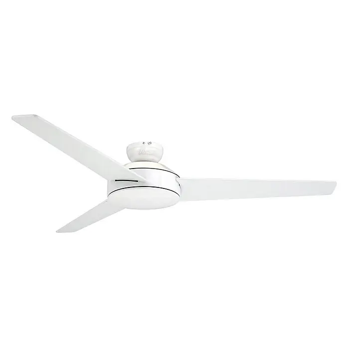 Vam Deckenventilator VEGA chrom 132 cm - weiß-Eiche, 1.320 mm, 46 W - Weißer Deckenventilator mit drei eleganten Flügeln, ideal für moderne Räume.