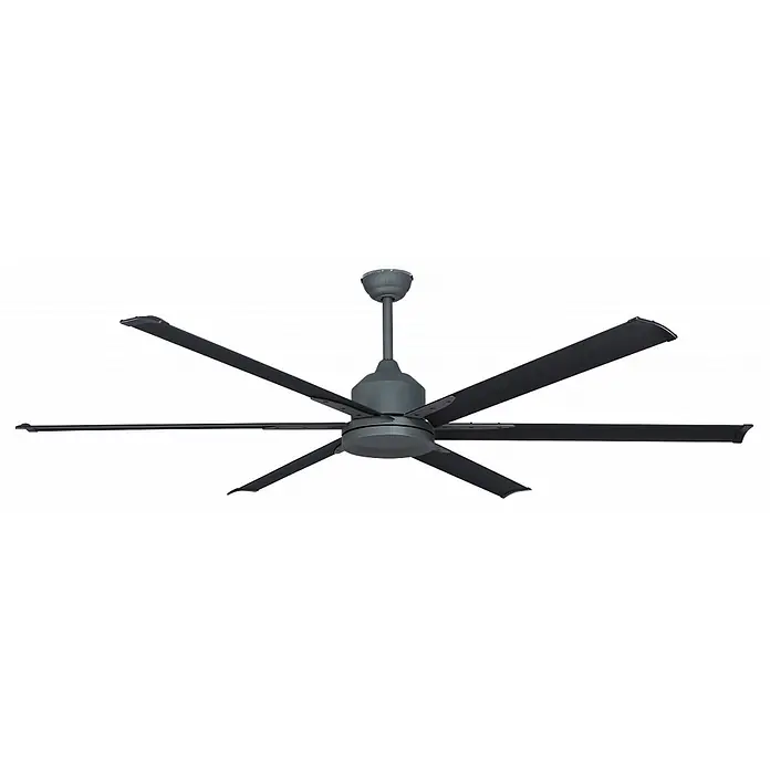 Vam Deckenventilator Energiespar Deckenventilator THE BIG 180 cm graphit - Graphit, 1.830 mm, 47 W - Moderner, matt dunkelgrauer Deckenventilator mit sechs Flügeln.