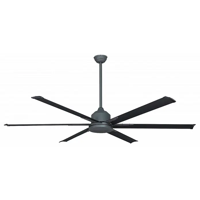 Vam Deckenventilator Energiespar Deckenventilator THE BIG 180 cm graphit - Graphit, 1.830 mm, 47 W - Moderner, dunkelgrauer Deckenventilator mit sechs breiten Flügeln und langer Stange zur Luftzirkulation.