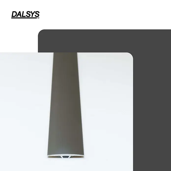 Dalsys Abschlussleiste 90cm Übergangsprofil Übergangsschiene Bronze selbstklebend -  - Dunkelgraue Metall-Übergangsleiste für Bodenbeläge, mit dezentem T-Profil.