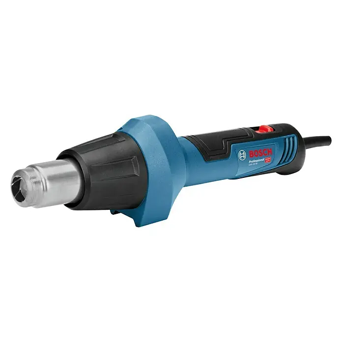 Bosch Professional Heißluftgebläse GHG 20-60 - 2.000 W - Abbildung einer Bosch Heißluftpistole, ein vielseitiges Werkzeug zum Erhitzen, Verformen und Entfernen von Materialien mit präziser Temperaturregelung.