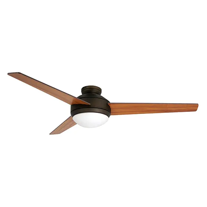 Vam Deckenventilator VEGALIGHT bronze 102 cm - Bronze, 1.020 mm, 46 W - Moderner Deckenventilator aus Dunkelbronze mit drei Holzflügeln und integriertem Licht.