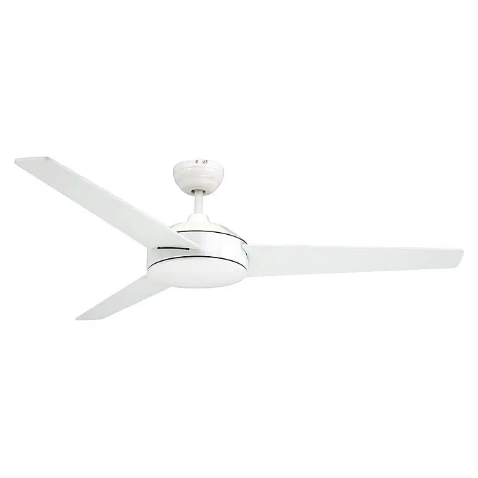 Vam Deckenventilator VEGA weiß 132 cm - weiß-Pinienholz, 1.320 mm, 46 W - Weißer Deckenventilator mit drei Flügeln zur Kühlung und Luftzirkulation.