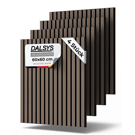 Dalsys  Akustikpaneel 4x 60 x 60cm Walnuss