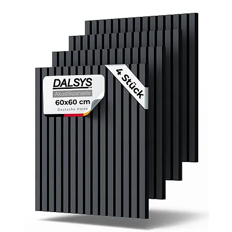 Dalsys  Akustikpaneel 4x 60 x 60cm Eiche Schwarz