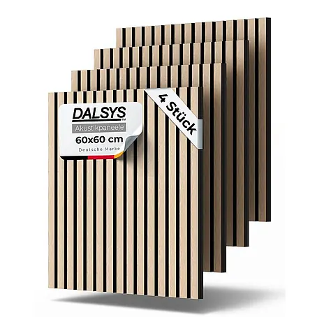 Dalsys  Akustikpaneel 4x 60 x 60cm Eiche Hell