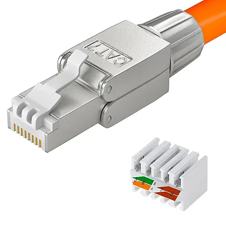 Netzwerk-Stecker hb-digital CAT7 schmal RJ45 LSA STP Zinklegierung