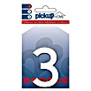 Pickup 3D Home Hausnummer (Höhe: 6 cm, Motiv: 3, Weiß, Kunststoff, Selbstklebend)