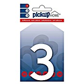 Pickup 3D Home Huisnummer Rio (Hoogte: 6 cm, Motief: 3, Wit, Kunststof, Zelfklevend)