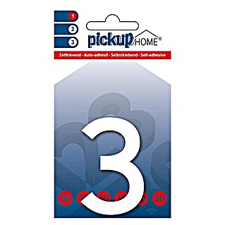 Pickup 3D Home Hausnummer Rio (Höhe: 6 cm, Motiv: 3, Weiß, Kunststoff, Selbstklebend)