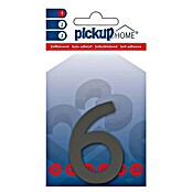 Pickup 3D Home Número (Altura: 6 cm, Motivo: 6, Gris, Plástico, Autoadhesivo)