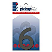 Pickup 3D Home Número (Altura: 6 cm, Motivo: 6, Gris, Plástico, Autoadhesivo)