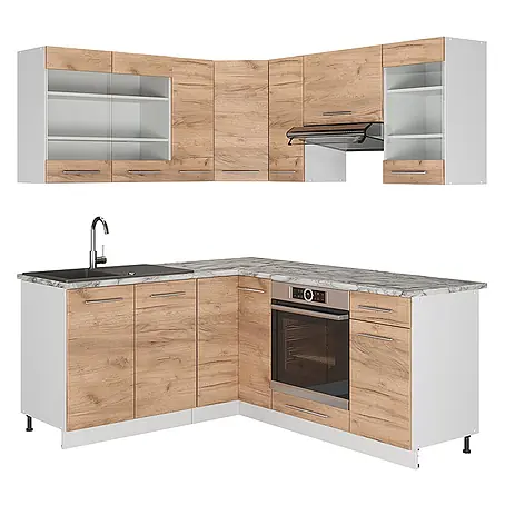 Eckküche Fame-Line 190 cm Goldkraft Eiche Art.-Nr. 42771
