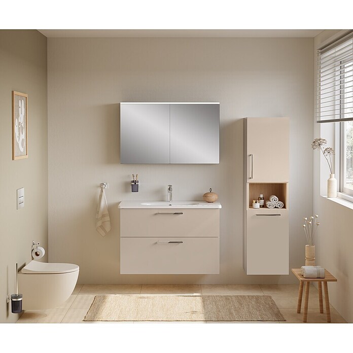 VitrA Bad-Hochschrank Root Flat (B x T x H: 42 x 36 x 155 cm, Sahara Beige, DIN Anschlag: Rechts) | BAUHAUS
