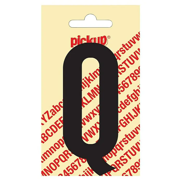 Pickup Aufkleber - Motiv: Q, Schwarz, Höhe: 90 mm - Aufkleber 'Q' von Pickup, ideal zur individuellen Beschriftung und Dekoration. Perfekt für DIY-Projekte und persönliche Gestaltung.